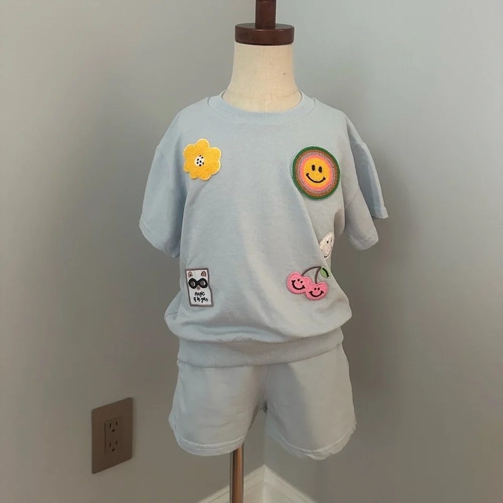 PETITE HAILEY GIRLS MULTI PATCHED SET